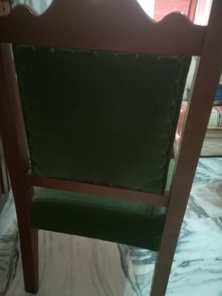 Coppia poltroncine noce e velluto verde