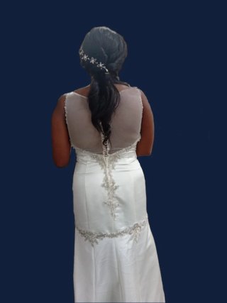 Elegante Vestido de Novia Sirena con Pedrería