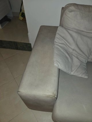 Sofá chaise longue 3 plazas tela/ante