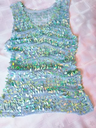 Blusa fiesta lentejuelas azul