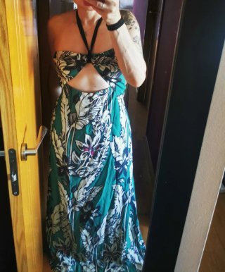Vestido Pedro del Hierro verde estampado