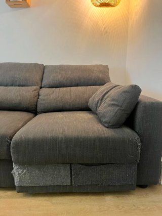 Sofá Cama Gris Oscuro Extensible