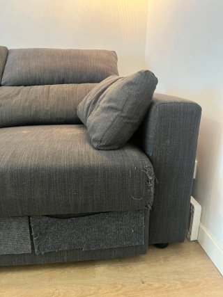 Sofá Cama Gris Oscuro Extensible