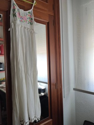 vestido largo blanco de verano, 100 % algodón