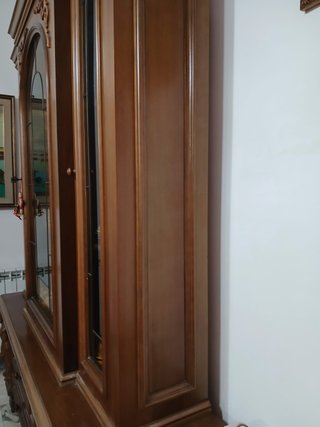 Credenza vetrina noce massello 6 cassetti