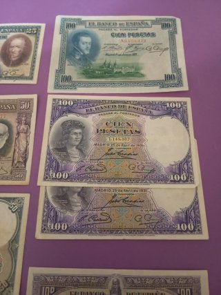 Lote Billetes Antiguos España Pesetas