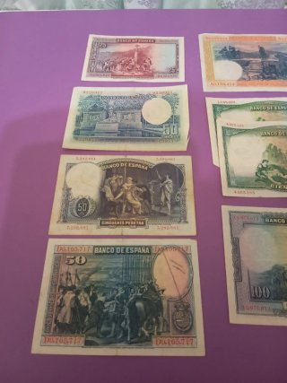 Lote Billetes Antiguos España Pesetas