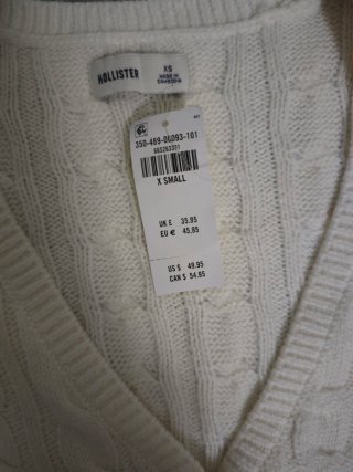 Hollister Cable Knit Icon V-Neck Cardigan