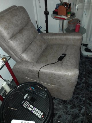 Sillón reclinable eléctrico gris