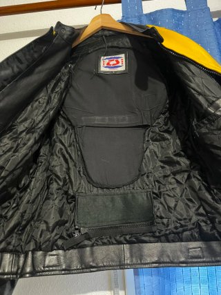 Chaquetade moto de piel /cuero tricolor
