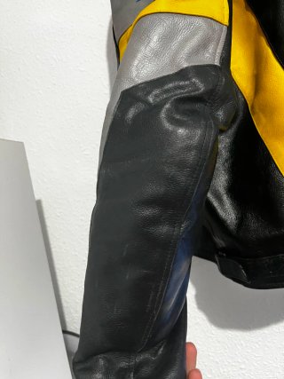 Chaquetade moto de piel /cuero tricolor