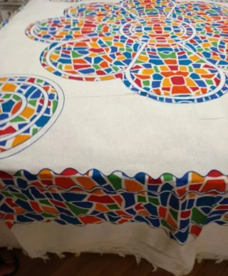 ÚLTIMA ‼️ COLCHA FLOR MOSAICO ARTESANAL