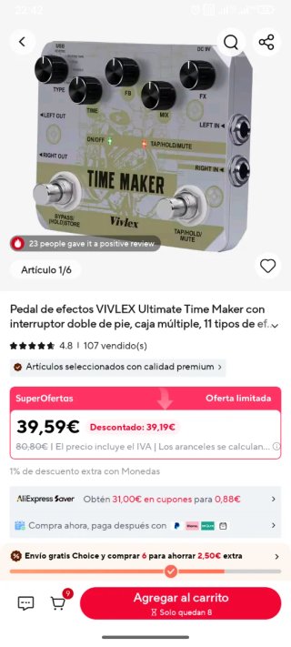 Pedal de guitarra Time Maker