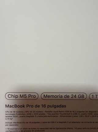 MacBook Pro 16 M5 Pro 24GB 1TB SSD