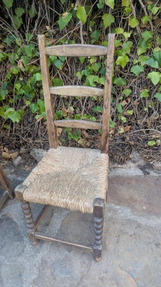 Lote 2 Sillas Madera Mimbre reparar
