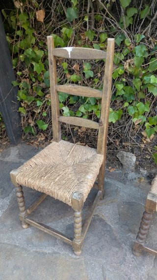 Lote 2 Sillas Madera Mimbre reparar