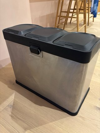 Papelera 3 Compartimentos Acero Inox