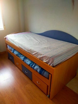 Cama nido con cajones de madera