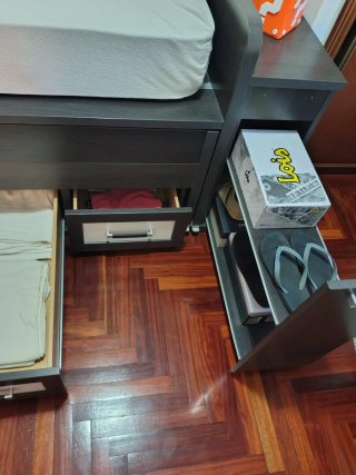 Cama nido juvenil con cajones y zapatero