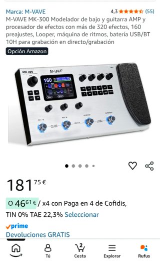 M-VAVE MK-300 Procesador de efectos(SIN ESTRENAR)