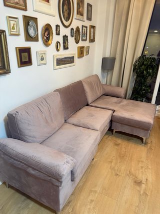 Sofá modular rosa casi nuevo