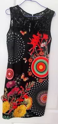 Vestido con Encaje y Estampado Multicolor