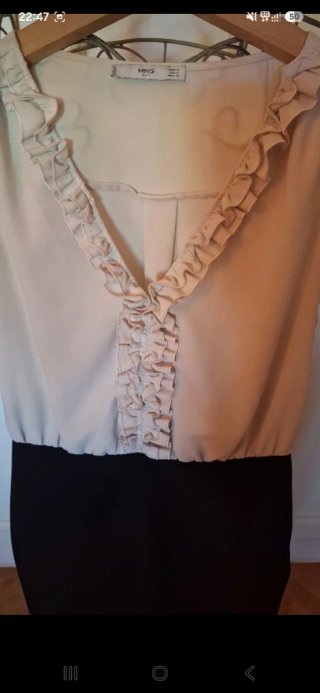 Vestito corto bianco e nero Mango estate o ufficio