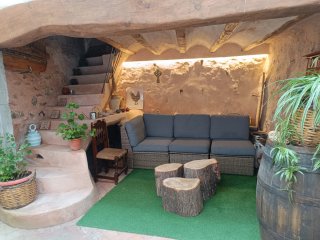 Conjunto esquinero jardín gris con almacenaje