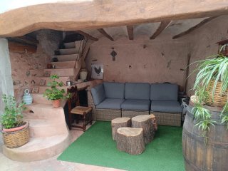 Conjunto esquinero jardín gris con almacenaje
