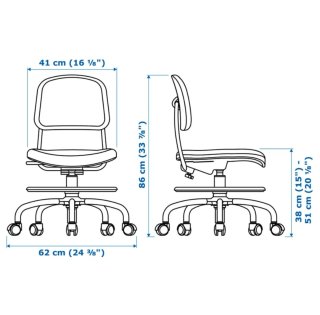 Silla Escritorio Infantil Ikea VIMUND Azul