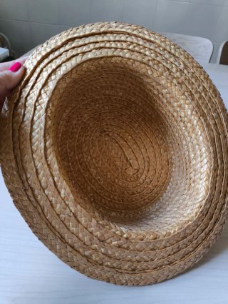 Canotier infantil de paja natural