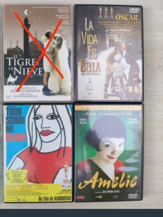 Pack Películas La Vida es Bella, Amelie, Almodóvar