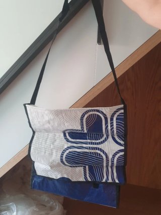 2 Bolsas de tela reutilizable diseño geométrico