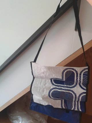 2 Bolsas de tela reutilizable diseño geométrico