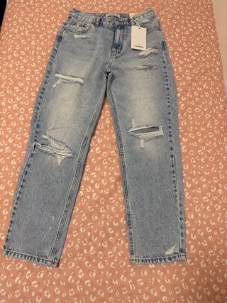 Pantalón vaquero recto Pull&Bear azul claro