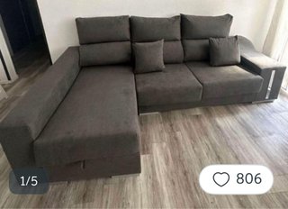 Sofá modular marrón tela