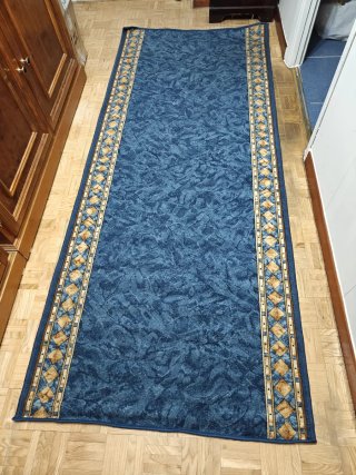 Alfombra de entrada azul