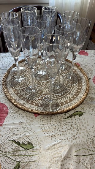 Copas de cava de cristal