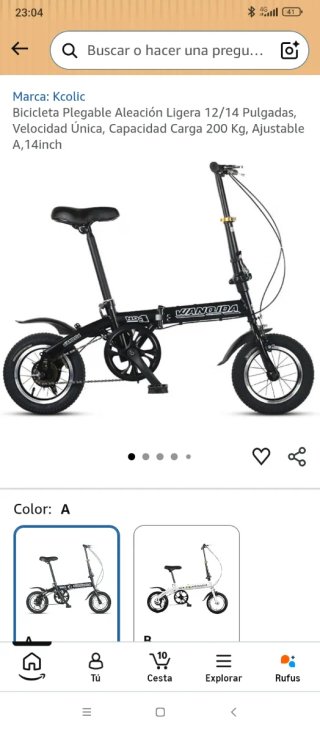 Bicicleta Plegable Kcolic 14 pulgadas