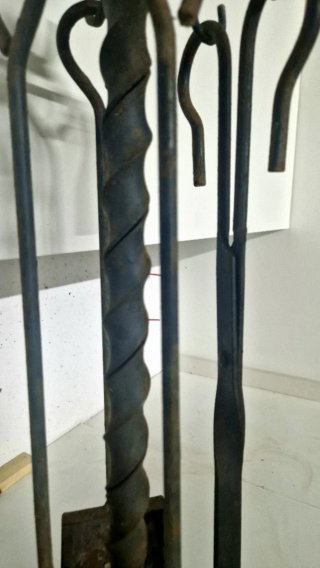 Set 4 Accesorios Chimenea Hierro Forjado