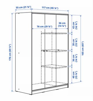 Armario blanco Ikea 3 puertas