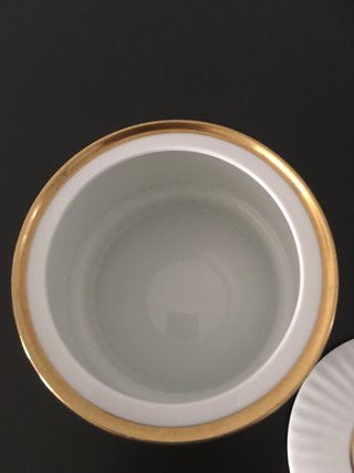 Portabonbon porcellana bianco e oro