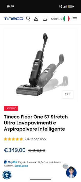 Tineco Floor One S7 Stretch Lavapavimenti