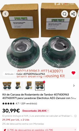 Lavadora AEG 7kg carga superior