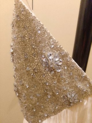 Vestido MIDI Zara abalorios crudo