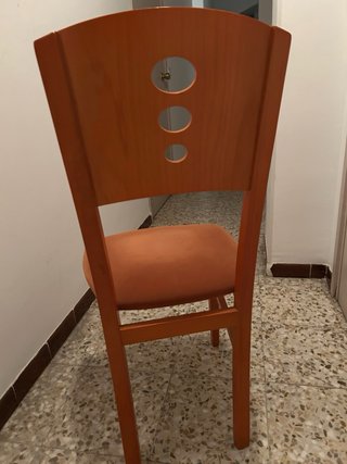 Conjunto 4 Sillas Comedor Color Teja/Salmón.