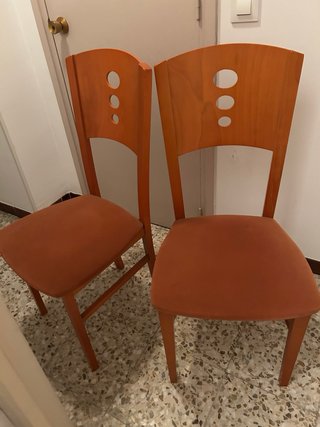 Conjunto 4 Sillas Comedor Color Teja/Salmón.