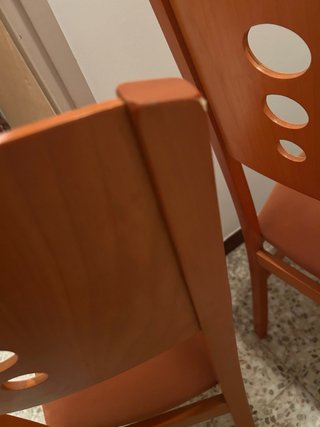 Conjunto 4 Sillas Comedor Color Teja/Salmón.
