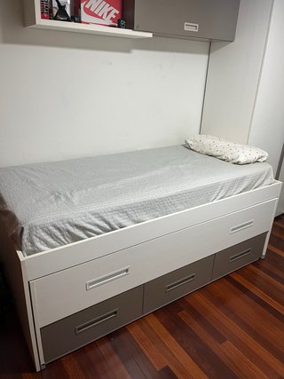 Cama nido blanca con cajones – 88x196 cm