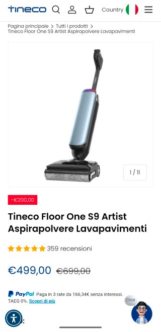 TINECO FLOOR ONE S9 ARTIST – ASPIRAPOLVERE E LAVAP